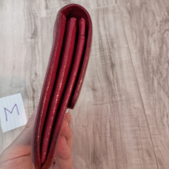 CARTIER VINTAGE LOVE SCREW EMBOSSED LEATHER LONG WALLET BIFOLD CC LOGO ROSE PINK - Picture 5 of 13